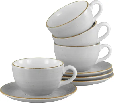 Produktbild von CreaTable, 34036, Vintage Nature Stone, Cappuccino Set 8-tlg, Porzellan