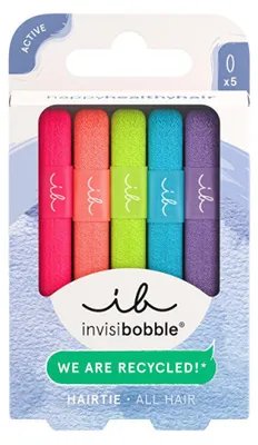 Immagine prodotto di invisibobble HAIR TIE Neon Glow (5 pezzi) – Set di elastici per capelli in materiale riciclato – Colori neon per ragazze e donne – Piccoli elastici come accessori per capelli per lo sport e la vita quotidiana – Eleganti e resistenti Neon 1 pezzo (confezione da 1)
