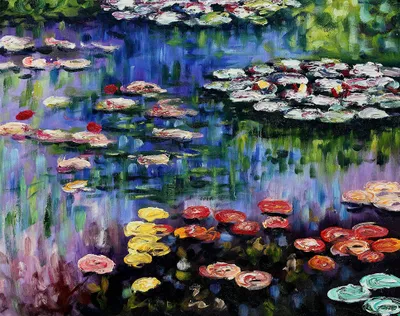 Produktbild von Legendarte - Kunstdruck auf Leinwand - Seerosen Claude Monet - Wanddeko, Canvas cm. 50x70