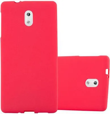 Produktbild von Cadorabo Schutzhülle für Nokia 3 2017 Hülle in Rot Handyhülle TPU Etui Cover Case