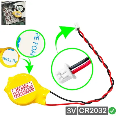 Produktbild von RTC CR2032 BIOS CMOS Batterie Knopfzelle Akku Battery mit Steckerkabel für Acer Aspire 8935G-654G50MN, 8935G-664G32Mn