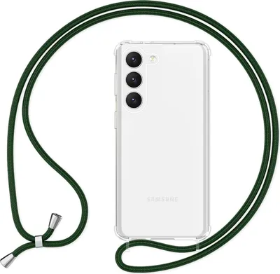 Produktbild von Klare Hülle mit Kette zum Umhängen für Samsung Galaxy S23 Plus Dunkel-Grün