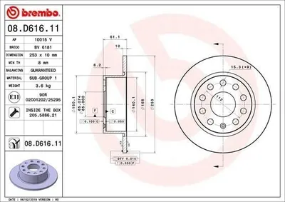 Imagen del producto de Disco de freno BREMBO 09.C929.11