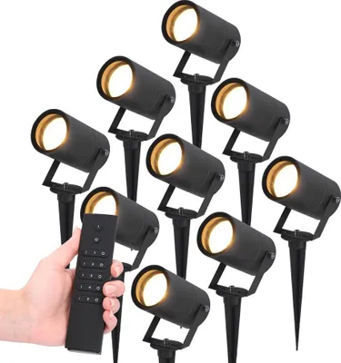 Produktbild von hoftronic LED Gartenstrahler Spikey 4W 2700K schwarz IP65 9er Set