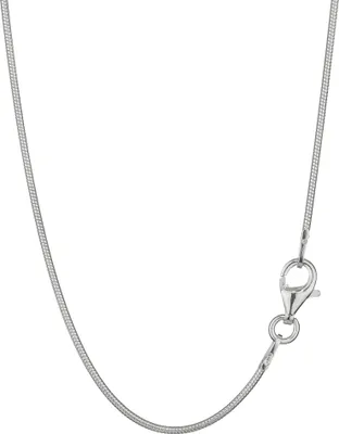 Produktbild von 60cm elegante Schlangenkette rund 925 Silber 1mm breite Halskette Silberkette