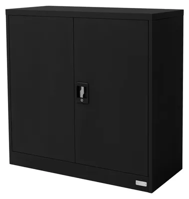 Image de Armoire de bureau - Armoire d'archivage verrouillable - 90 x 40 x 90 cm - Noir