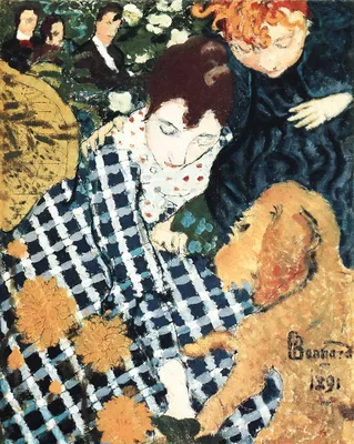 Produktbild von Legendarte - Kunstdruck auf Leinwand - Femmes Au Chien Pierre Bonnard - Wanddeko, Canvas cm. 50x60
