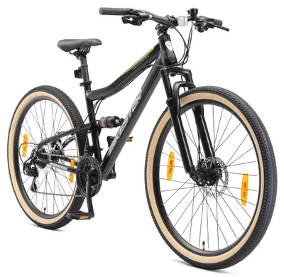 Produktbild von BIKESTAR Fully Mountainbike 27,5 Zoll | 17 Zoll Rahmen, 21 Gang Shimano Schaltung, Scheibenbremse | Schwarz