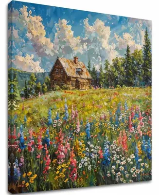 Obrázok produktu pre Obraz krajiny na plátne Leto u babky - 80x80 cm