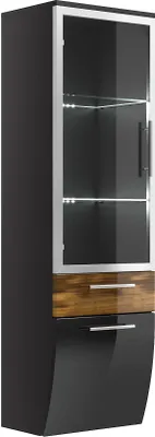 Produktbild von Posseik Hochschrank anthrazit-walnuss, Salona (B x T x H) 40 x 134,5 x 30 cm, 5614 85