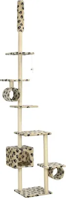 Obrázok produktu pre vidaXL Strom pre mačky so sisalovými škrabadlami 260 cm Béžový vzor labiek