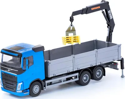 Zdjęcie produktu dla Emek 50354 Volvo FH New niebieskie ciężarówka skrzynia z żurawiem tylnym