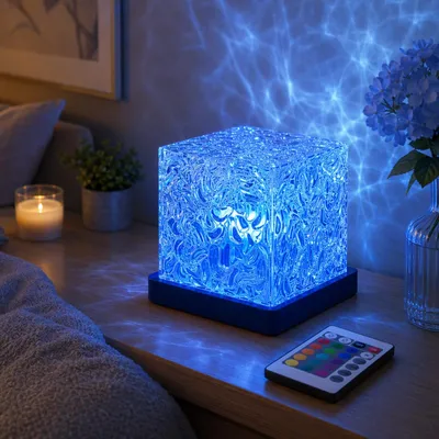 Obrázok produktu pre Projektor nočnej oblohy s 16 farbami, atmosférická lampa s kryštálovým kubusom