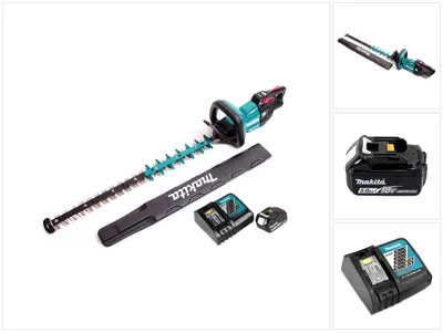 Zdjęcie produktu dla Makita DUH 751 RT1 akumulatorowe nożyce do żywopłotu 18V 75 cm bezszczotkowe + 1x akumulator 5.0Ah + ładowarka
