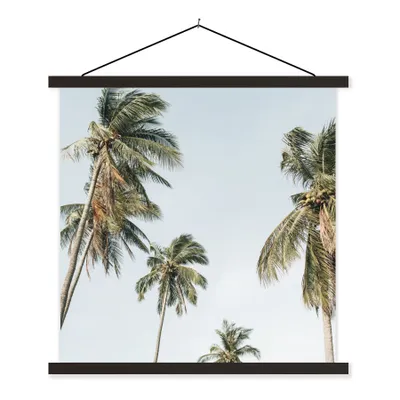 Produktbild von MuchoWow® Textilposter Palmen - Sommer - Tropisch 120x120 cm mit schwarzem Rahmen - Aufhängungsset