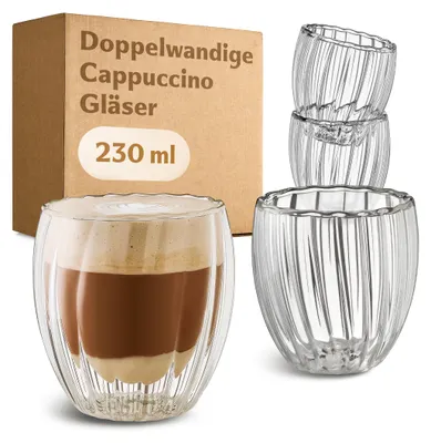 Produktbild von Cosumy Doppelwandige Cappuccino Gläser 230ml