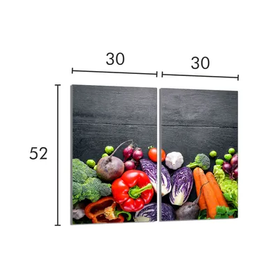 Obrázok produktu pre Ochranný sklenený plech na sporák 2x30x52 Zelenina