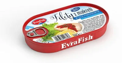 Zdjęcie produktu dla EVRAFISH-Filet z makreli w sosie pomidorowym z zielonym pieprzem 170g