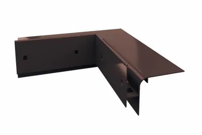 Produktbild von Renoplast® Aluminium Innenecke 90° für Traufprofil W30R+ Braun | Fertigstellung von Terrassen und Balkonen | Belüftete Böden Erhöht