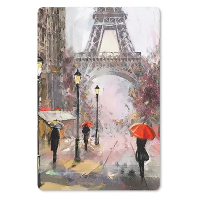 Produktbild von MuchoWow® Mauspad Mousepad Gemälde - Paris - Eiffelturm - Regenschirm - Ölgemälde 18x27 cm - Mousepads - Maus Mat - Pad - Mausunterlage
