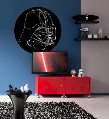 Produktbild von Komar Vlies Fototapete rund und selbstklebend "Star Wars Ink Vader" - Größe: 128 x 128 cm (Breite x Höhe) - 1 Stück