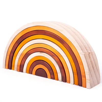 Produktbild von Bigjigs Natural Holz Stapeln Regenbogen groß