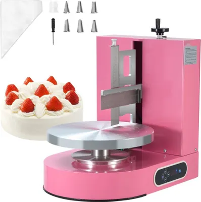 Obrázok produktu pre Stroj na zdobenie tort - Roztierač tortového krému 10,16-30,48cm - Profesionálne zdobenie tort - Ružové farebné prevedenie