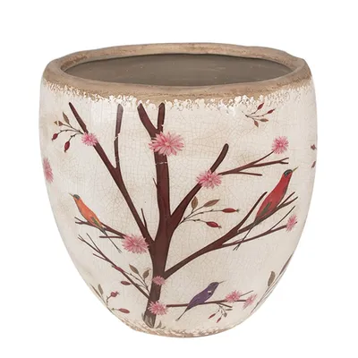 Obrázok produktu pre Clayre & Eef Kvetináč Ø 18x17 cm béžovo-hnedý keramické vetvy