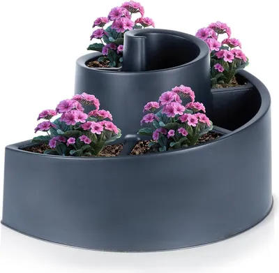 Immagine prodotto di Cascata di piante a forma di spirale in plastica nera per giardino