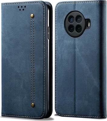 Produktbild von OPPO Ace 2 Hülle, LaimTop Denim Leder Brieftasche Magnetverschluss Flip Bookstyle Schutzhülle mit Standfunktion für OPPO Ace 2 OPPO Ace 2 Blau