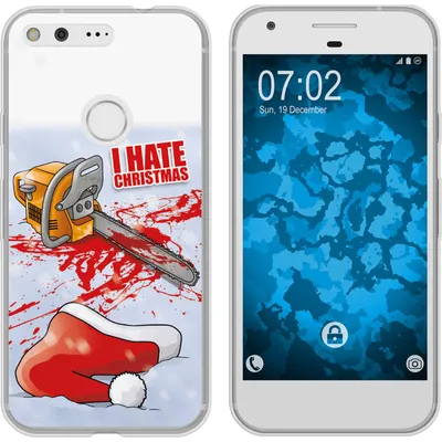 Produktbild von PhoneNatic Case kompatibel mit Google Pixel Silikon-Hülle X Mas Weihnachten Hate X-Mas M8