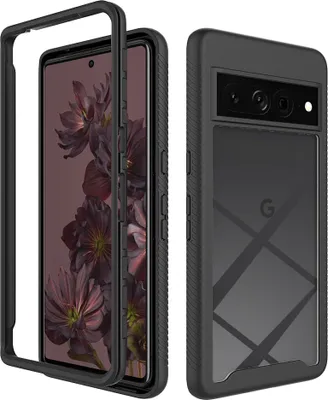 Image de Google Pixel 7 Pro Cover, Hybrid Transparent dos robuste TPU Bumper anti-dérapant anti-choc Housse de protection pour Google Pixel 7 Pro Noir