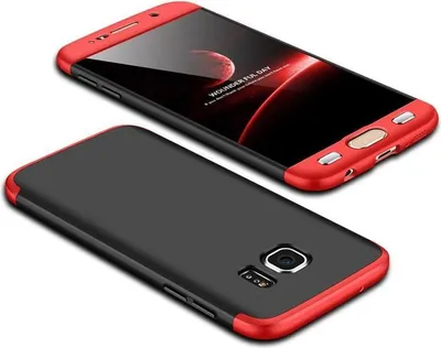 Produktbild von Hülle für Samsung Galaxy S7 360 Grad Schutz mit Displayglas Schutzglas Bumper Cover Galaxy S7 Farbe: Schwarz, Rot