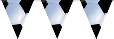 Produktbild von Fussball Wimpel Girlande schwarz-weiss