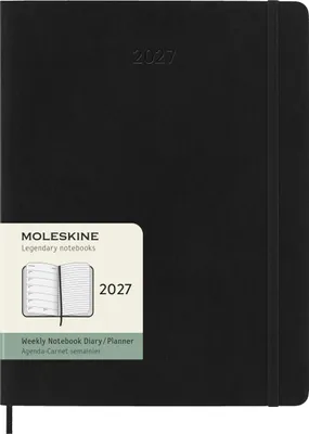 Immagine prodotto di Agenda settimanale 12 mesi XL 1 settimana per pagina, formato orizzontale, copertina morbida nera, 2027
