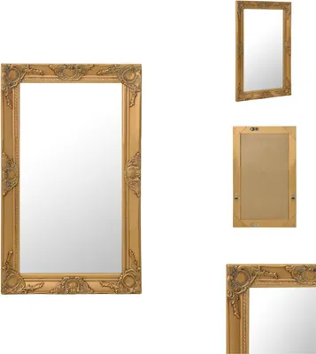 Zdjęcie produktu dla vidaXL Lustro ścienne w stylu barokowym 50 x 80 cm złote - Lustro
