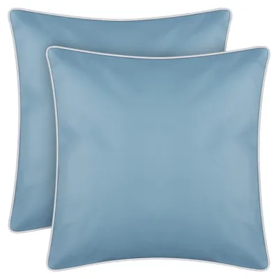 Imagen del producto de Cojines para exteriores con borde blanco turquesa, pack de 2