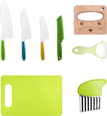 Imagen del producto de Set de cuchillos de cocina para niños, de 8 piezas, seguros, a partir de 2 años