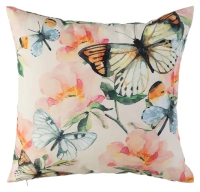 Kissen mit Schmetterlingen, 45 x 45 cm, Polyester-Füllung, waschbar
