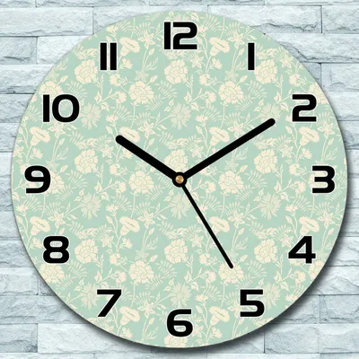 Produktbild von Wanduhr aus Glas Rund fi 30 Abstraktes Grün Gold Quarz Deko Schlafzimmer Büro