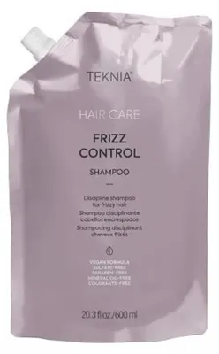 Image de Lakmé Teknia Frizz Control Shampooing Shampooing lissant pour cheveux rêches et indisciplinés Recharge 600 ml