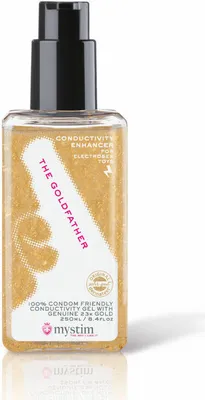 Produktbild von Mystim Leitmittel The Goldfather, für Elektrostimulation, mit 23 Karat Echtgold, 250 ml, 46631