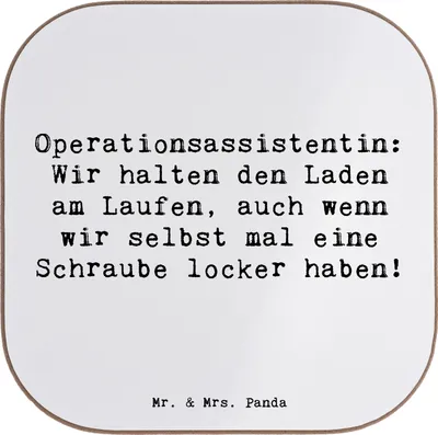 Produktbild von Mr. & Mrs. Panda Untersetzer für Gläser Spruch Operationsassistentin Heldin - Weiß - Geschenk, Coaster, Anerkennung, Tischschoner, Beruf, Berufspassion, gläseruntersetzer
