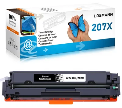 Immagine prodotto di Cartuccia compatibile LOSMANN 207X W2210X con chip, adatta per HP 207X 207A W2210A, sostituisce le cartucce HP Color LaserJet Pro MFP M283fdw, M255dw, M282nw, M283fdn, M255nw (nero)