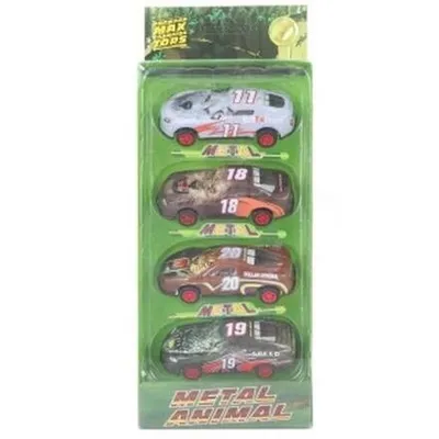 Produktbild von Satz von 4 Safari-Autos, Metall