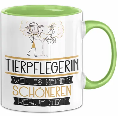 Produktbild von Tierpflegerin Weil Es Keinen Schöneren Beruf Gibt Tasse Geschenk für Eine Tierpflegerin Lustig (Grün)