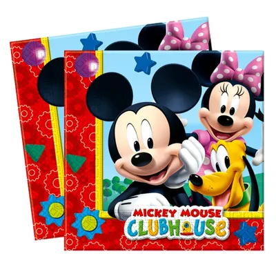 Obrázek produktu pro Párty ubrousky myšák MICKEY MOUSE - 33x33 cm - 20 ks