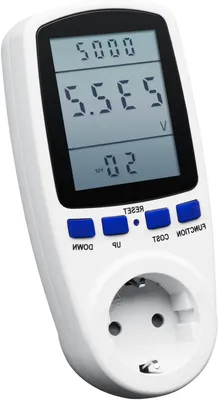 Immagine prodotto di Contatore di energia elettrica - Misuratore dei costi energetici con display LCD - Risparmio energetico - Display completo - Massimo 16A - Bianco