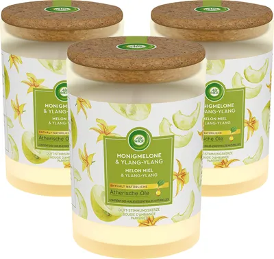 Produktbild von 3 x Air Wick Duft Stimmungskerze je 185g Honigmelone & Ylang-Ylang
