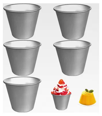 Produktbild von 5 Pudding- und Geleeformen, antihaftbeschichtete Kuchenformen, unabhängige Backförmchen, Mini-Puddingbecken, geeignet für das Backen und die Zubereitung von Desserts.